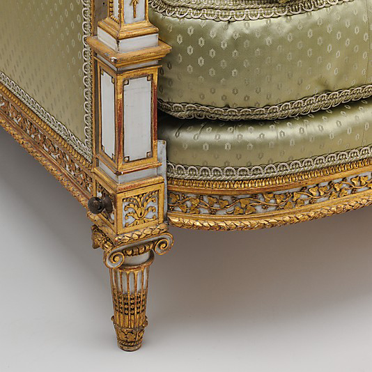 Detail of leg base on daybed at the Metropolitan Museum of Art, New York