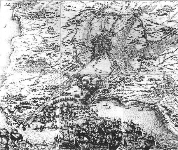 Le Grand Siege de La Rochelle, Jacques Callot, 1630. Musee d'Orbigny-Bernon