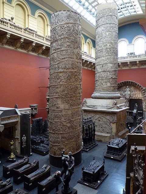 Column, plaster cast, reproduction of Trajan's Column, cast by Monsieur Oudry, Paris, ca. 1864, after the original erected AD 113 in Rome. Museum no. REPRO. 1864-128 © Victoria and Albert Museum, London