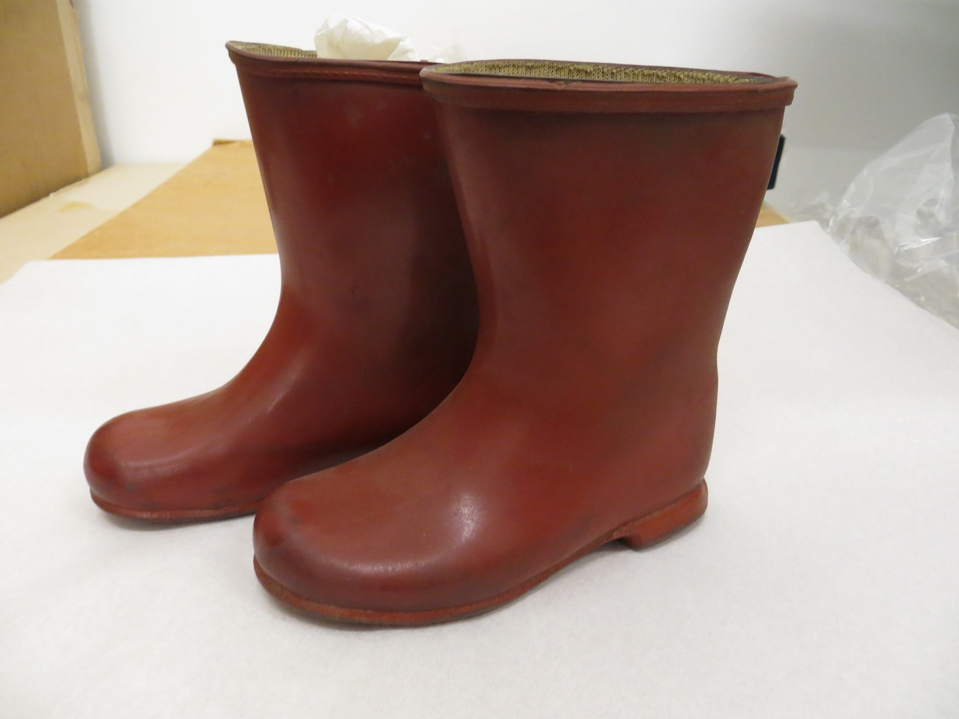 MISC.215:1-1988; Red rubber wellington boots; Dunlop, ca. 1959. Held by the Museum of Childhood © Victoria and Albert Museum, London