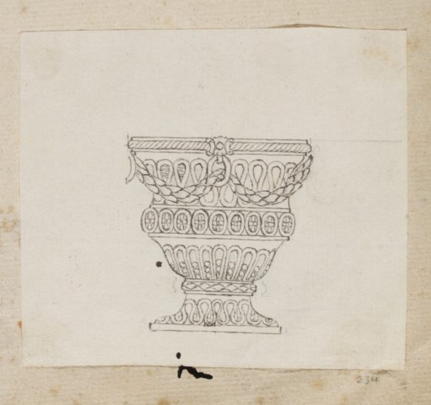 Design for a neo-classical egg cup possibly by Jean Ducrollay, ca.1780. V&A E.897:234-1988