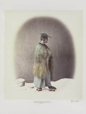 377-1918 Photograph 19thC, Views of Japan, 1868; Beato, An officer in straw rain-coat 1868 © Victoria and Albert Museum, London