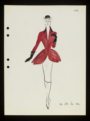 'Au Son du Cor.' Suit designed by Lou Claverie for Paquin, Winter 1950-51