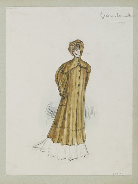 'Gordon Bennett'. Brown motoring duster coat with hood and large pockets. Designed by Jeanne Paquin for Summer 1905.