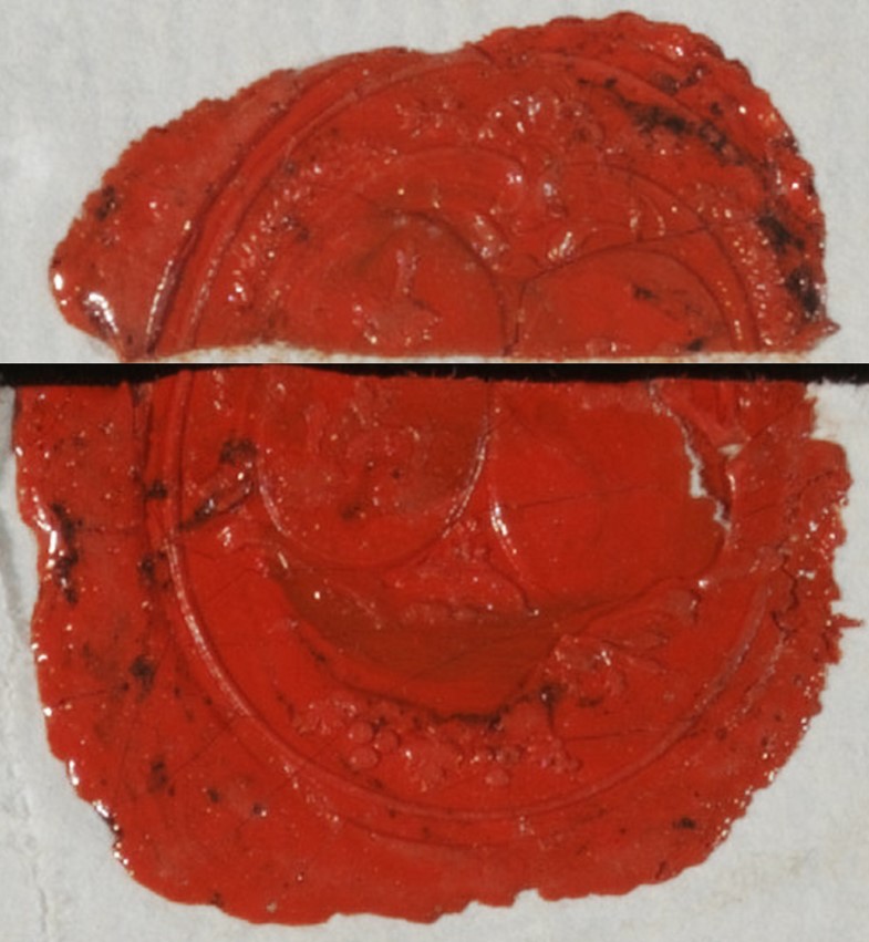 Visual reconstruction of Mde de Maupeau's wax seal