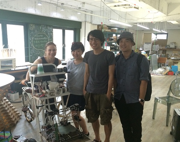 Monica Shen, Kai yu Kamm, Wayne Lin and Luisa Mengoni at MakerBar