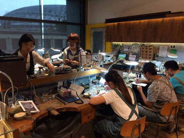 Jewellery workshop at Eslite in Songshan Creative Park, Taipei