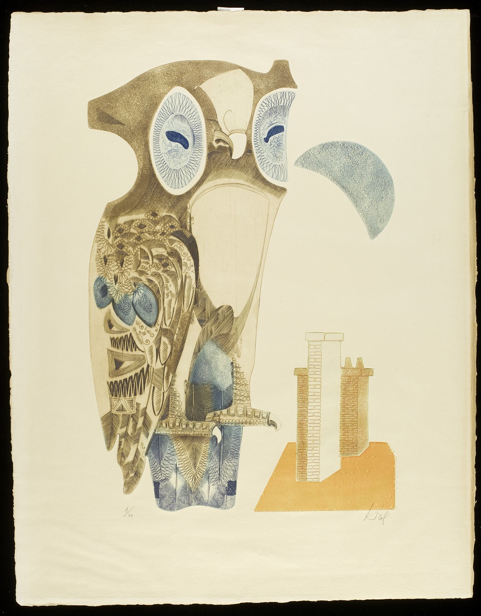 Colour etching and aquatint by Abram Krol, France, ca. 1958. Museum no. E.239-1994. ©Abram Krol/Victoria and Albert Museum.