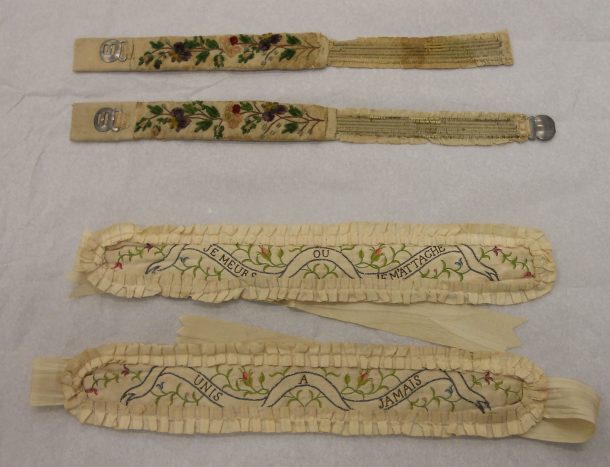 Two pairs of 18th century garters (Circ.217-1920 and T.106&A-1969) © V&A Collection