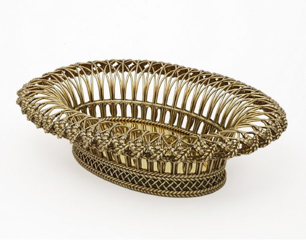 Silver-gilt basket, London, 1797-8. Height 13.5 cm. Museum no. LOAN:Gilbert.735-2008