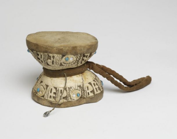 The 19th century Tibetan skull drum © Victoria and Albert Museum, London