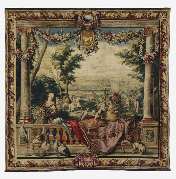 Tapestry of wool and silk, Paris, 1670-1700 334.9x339cm. Museum no. T.371-1977