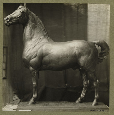 4451-1938 Photograph of a sculpture of a Justin Morgan stallion by F. G. R. Roth 