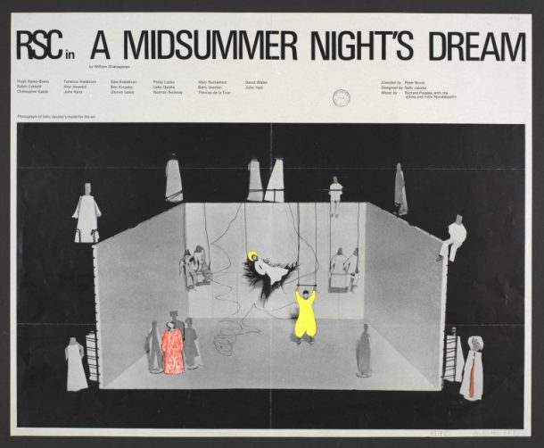 Tour poster advertising a tour by the Royal Shakespeare Company performing A Midsummer Night's Dream, 1970 1970