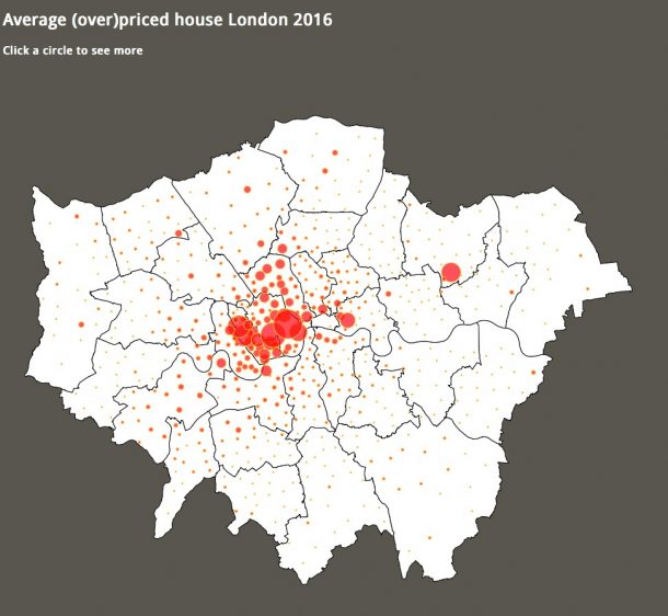Data visualisation of average house prices in London by Valerie Mace