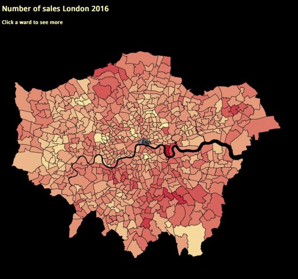 Data visualisation of house sales in London by Valerie Mace