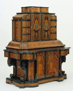 Writing cabinet, Würzburg, made by Jacob Arend and Johannes Wittalm in the workshop of Servatius Arend, 1716. Museum no. W.23-1975. © Victoria and Albert Museum, London