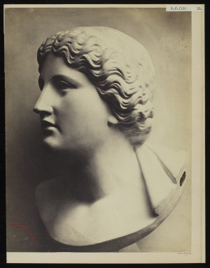 42594 Albumen print of a sculpture photographed by Adolphe Bilordeaux 