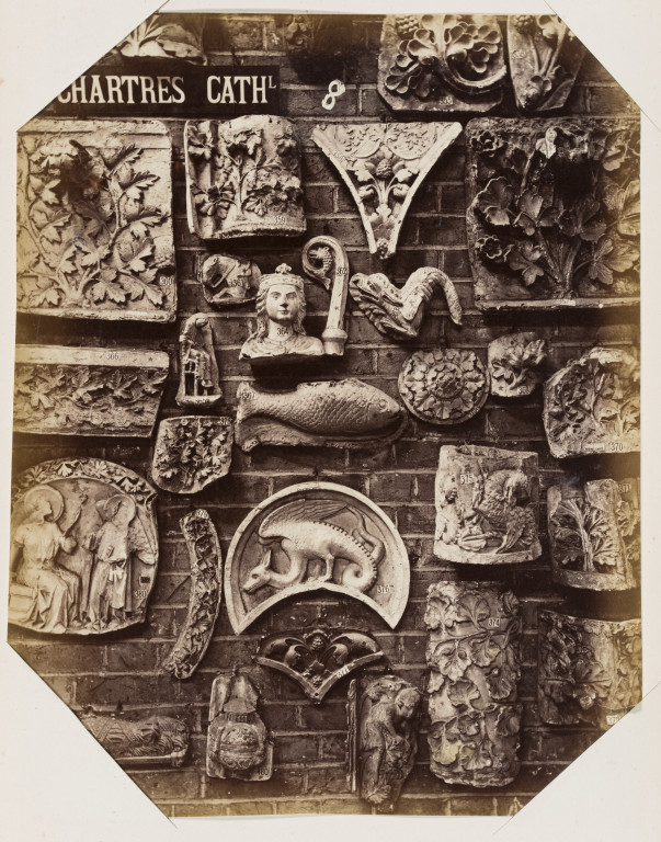 Bedford Lemere Specimens from the cast collection of the Royal Architectural Museum, details from Chartres Cathedral c. 1872 albumen print museum no. E.663:9-2016 ©Victoria and Albert Museum 
