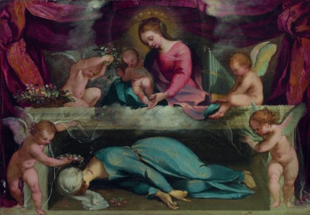 Ventura Salimbeni, Virgin and child with the martyred Saint Cecilia and angels