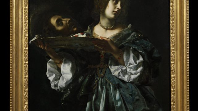 Oil painting depicting 'Salome (or Herodias) with the Head of John the Baptist' by Carlo Dolci. Italy, ca. 1665-1670.