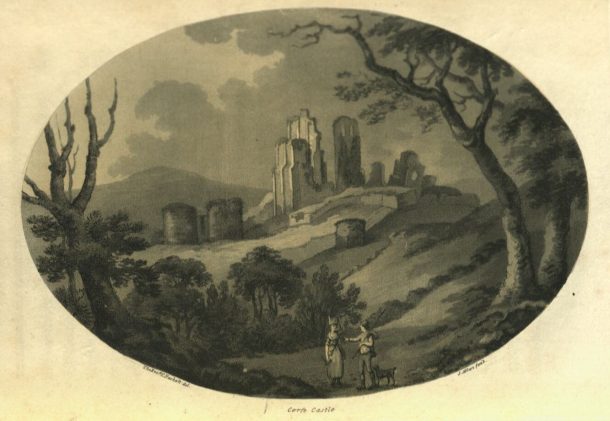 Samuel Alken after Thomas Rackett. Aquatint plate from: Maton, William George. ‘Observations relative chiefly to the natural history, picturesque scenery, and antiquities, of the western counties of England, made in the years 1794 and 1796’ (Salisbury: printed and sold by J. Easton, 1797). NAL: 38041800967408