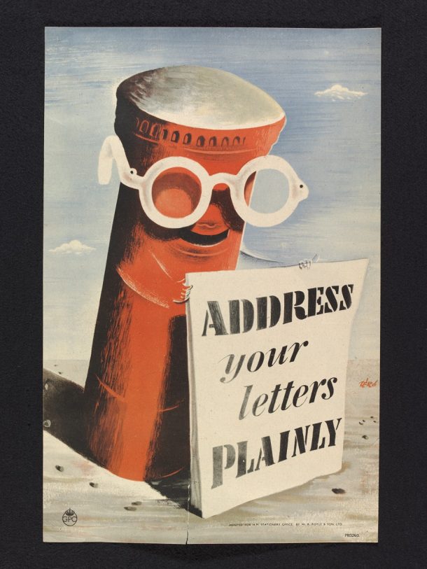  ‘Address your letters plainly’, poster, Hans Schleger, 1942