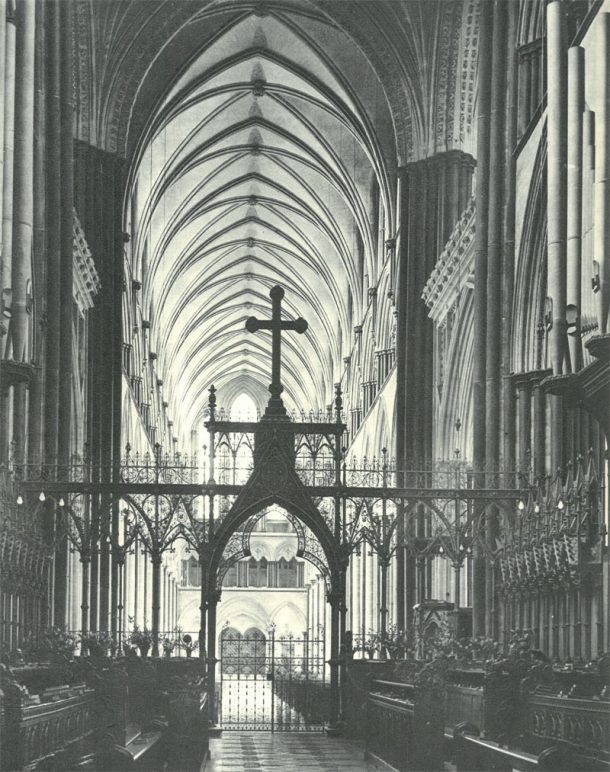  First reproduced in Jeffrey Truby, ‘The Glories of Salisbury Cathedral’, 1948, reproduced with kind permission of the Dean and Chapter of Salisbury Cathedral.