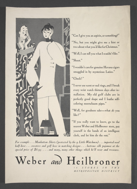 Weber and Heilbroner, advertisement, Hans Schleger, ca.1925-9