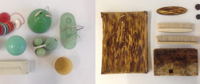 Example of groups of plastics made from melamine formaldehyde and cellulose nitrate