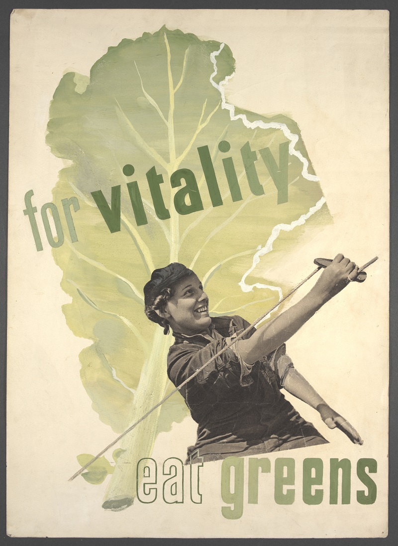 "For vitality eat greens”, poster, Hans Schleger, ca. 1942-1944