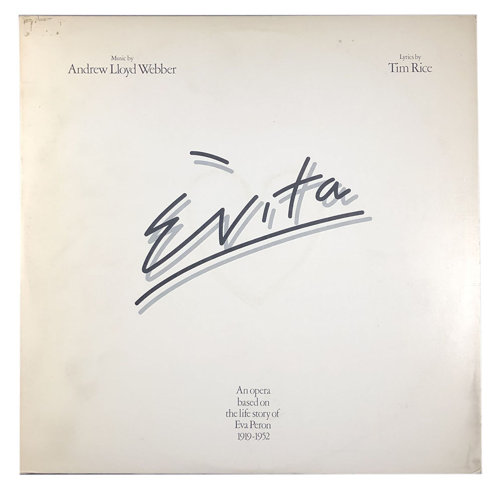 White album cover with 'Evita' in a hand-written script