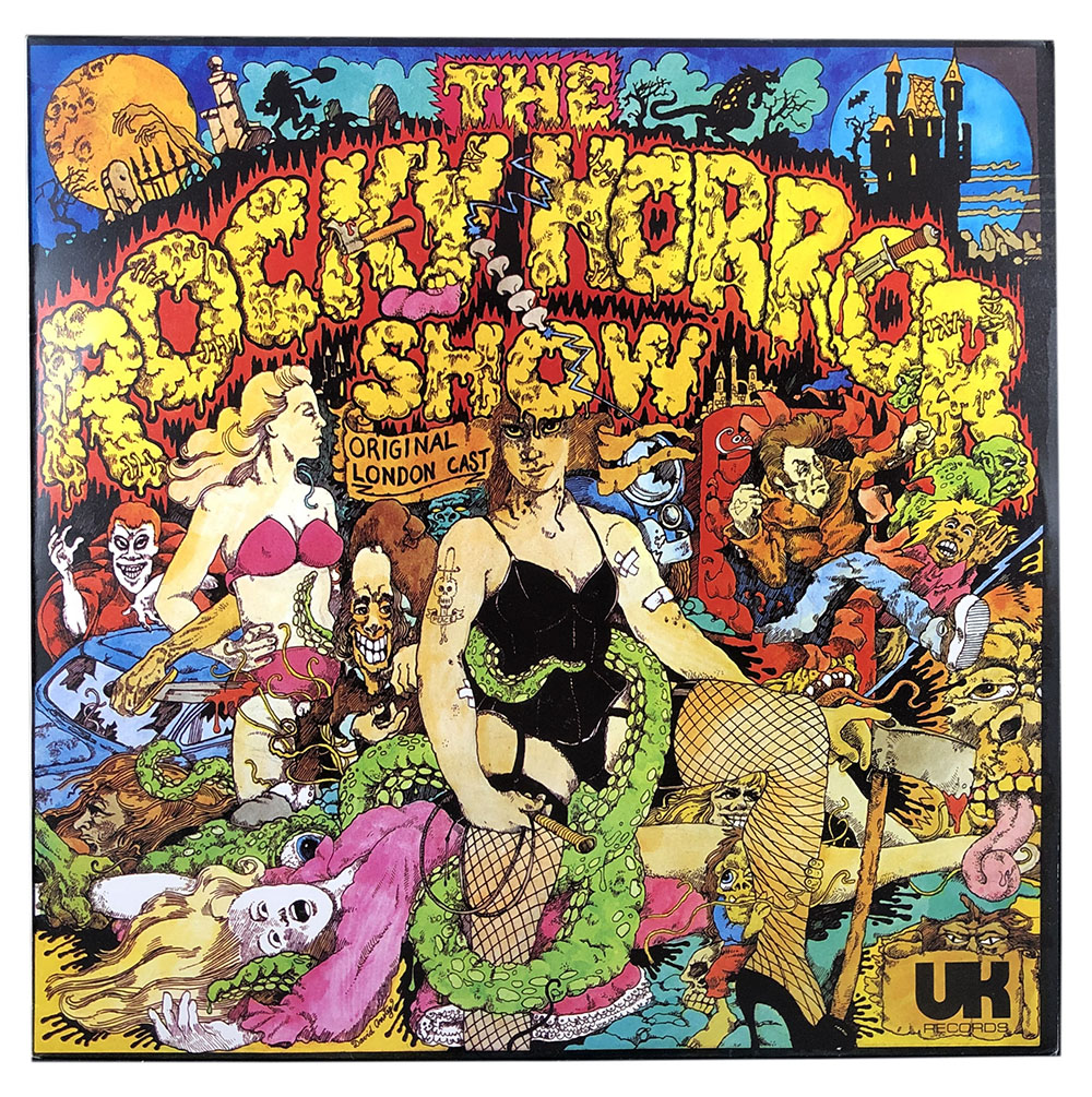 Surreal illustrated album cover inscribed 'Rocky Horror Show'