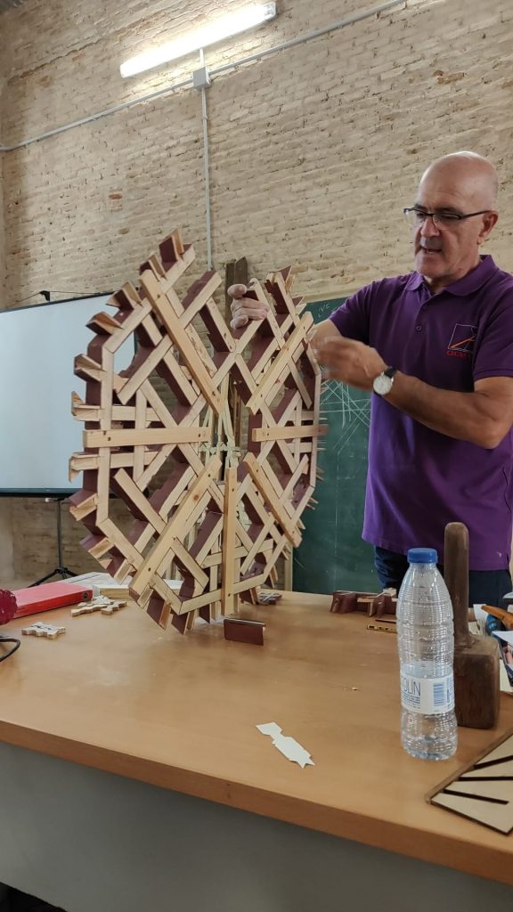 Scale model of a piece of a strapwork ceiling