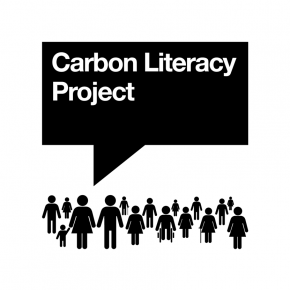 A group of outlined figures with the words Carbon Literacy Project