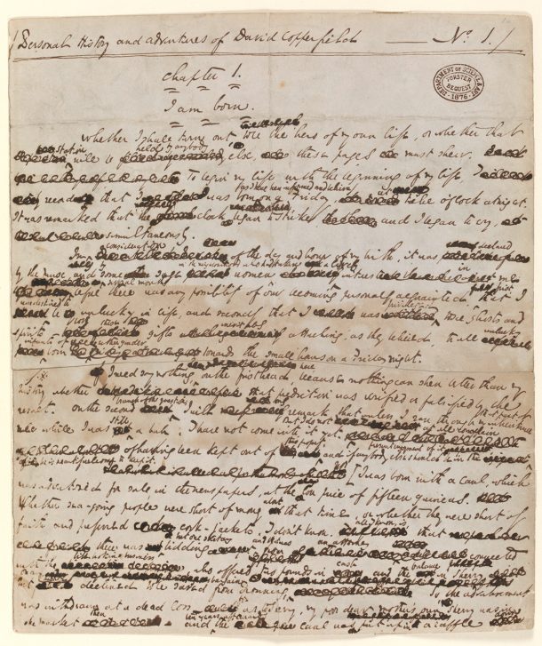 David Copperfield manuscript by Charles Dickens