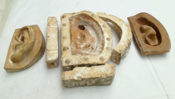 Mould for David's right ear. Image J. Puisto, courtesy of the Trustees of British Museum. 
