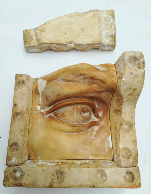 Parts of the mould for David's left eye. Image, J. Puisto, courtesy of the Trustees of British Museum