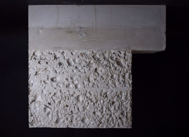 Fig 1: Pandora Loran and Estere Savicka, 1:2 Model of Chiswick House Cafe in plaster. Kingston School of Art, Department of Architecture and Landscape, BA Studio F.