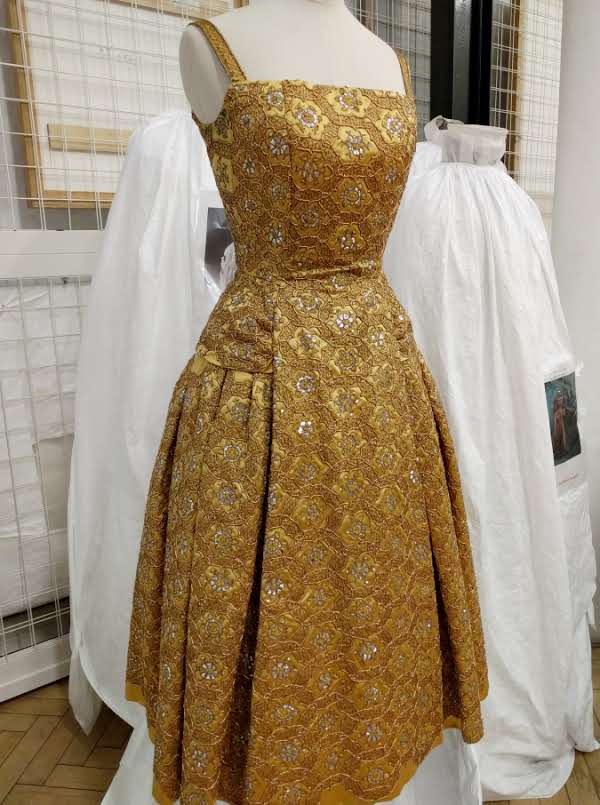 Dior dress back from loan to The Vulgar, Barbican Museum