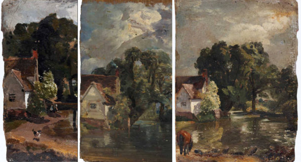 Constable's preparatory sketches of Willy Lott's house.
