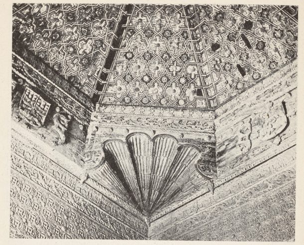 Corner of a decorated ceiling