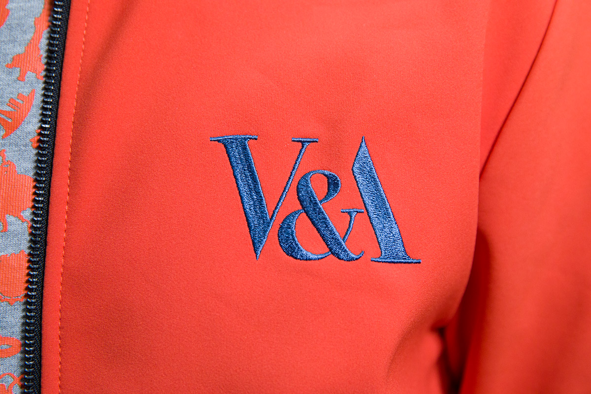 Detail of new V&A uniform, designed by Christopher Raeburn. © Victoria and Albert Museum, London