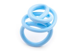 Pale blue silicon ring
