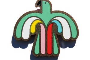 Mexican parrot brooch