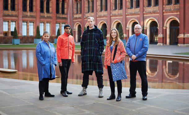 V&A staff in the new uniforms with designer Christopher Raeburn © Victoria and Albert Museum, London / Christopher Raeburn