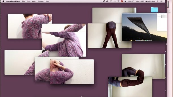 Desktop screengrab showing pop up windows with body parts dancing 