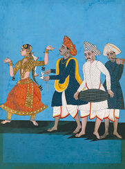 Tanjore dancing girl with musicians