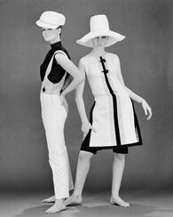 Models in Mary Quant trousers and tunic dress
