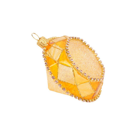 Blown glass hand painted gem decoration 